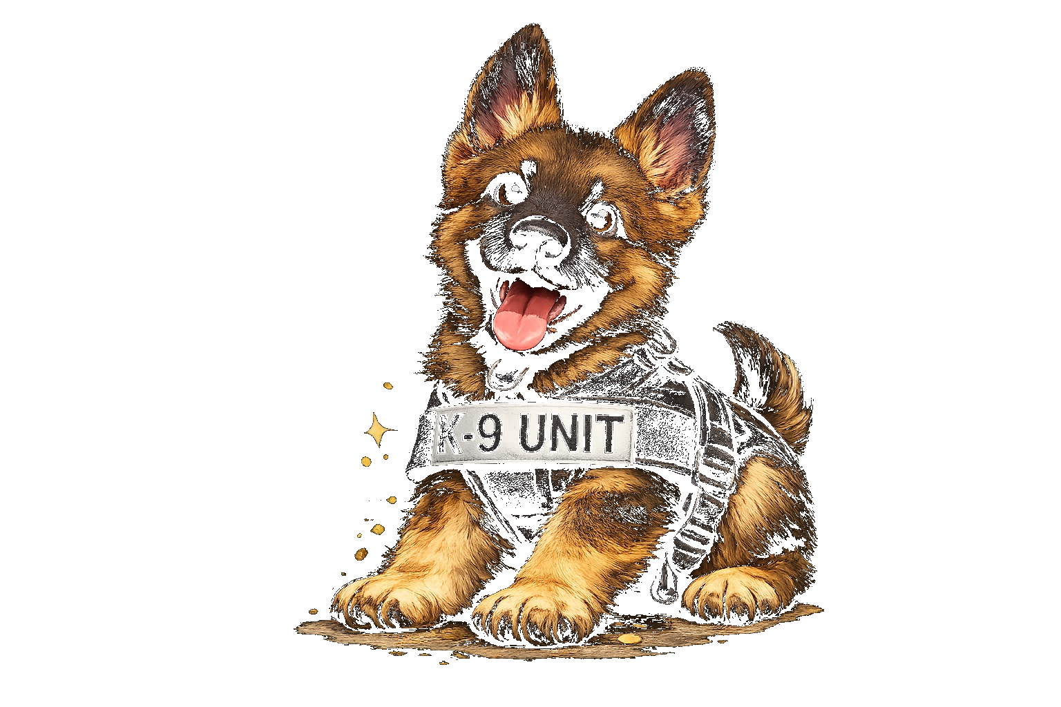 K-9 puppy illustration